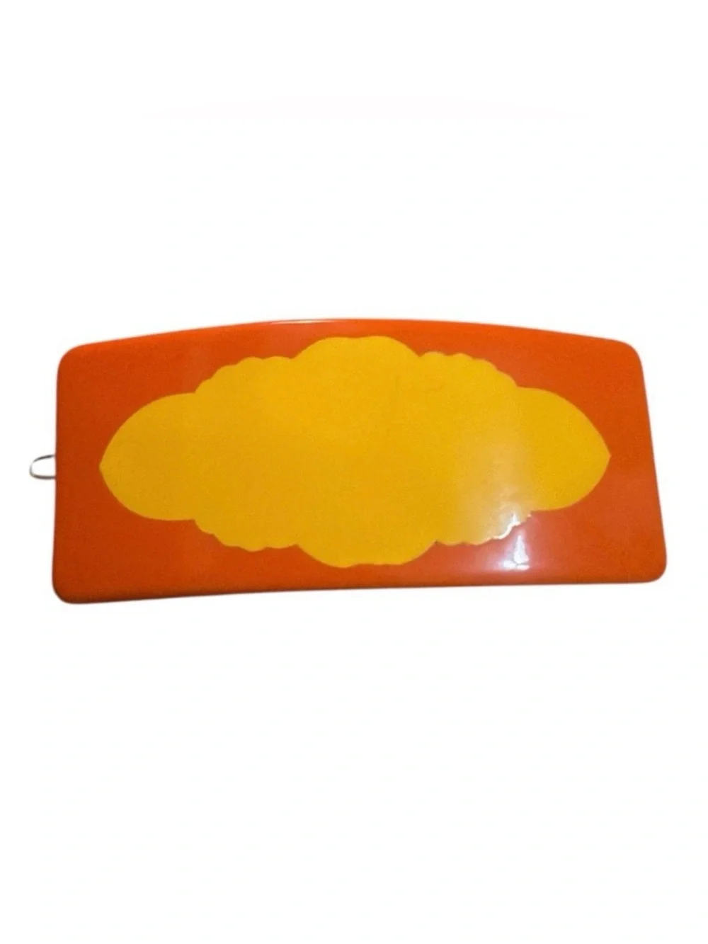 1960’s Ultra Mod French Barrette ColorBlock Orange‎ and Yellow, 3”, Deadstock